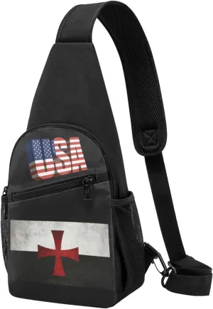 Symbol of the Knights Templar，Fashion One-Shoulder Bag，Anti-Theft Crossbody Shoulder Chest Bag