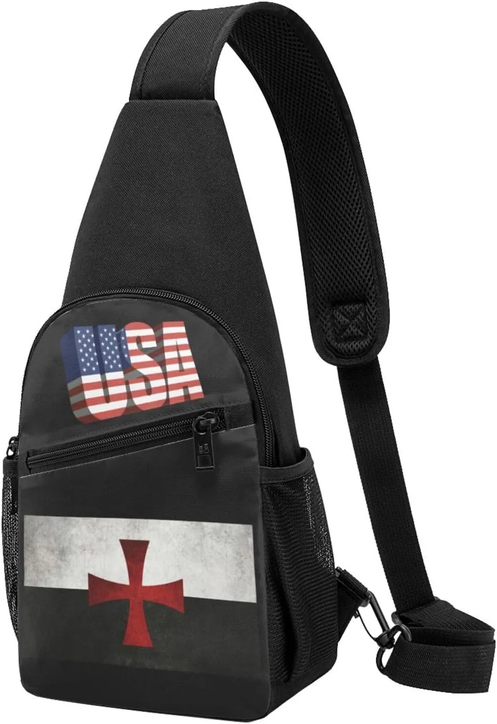 Symbol of the Knights Templar，Fashion One-Shoulder Bag，Anti-Theft Crossbody Shoulder Chest Bag