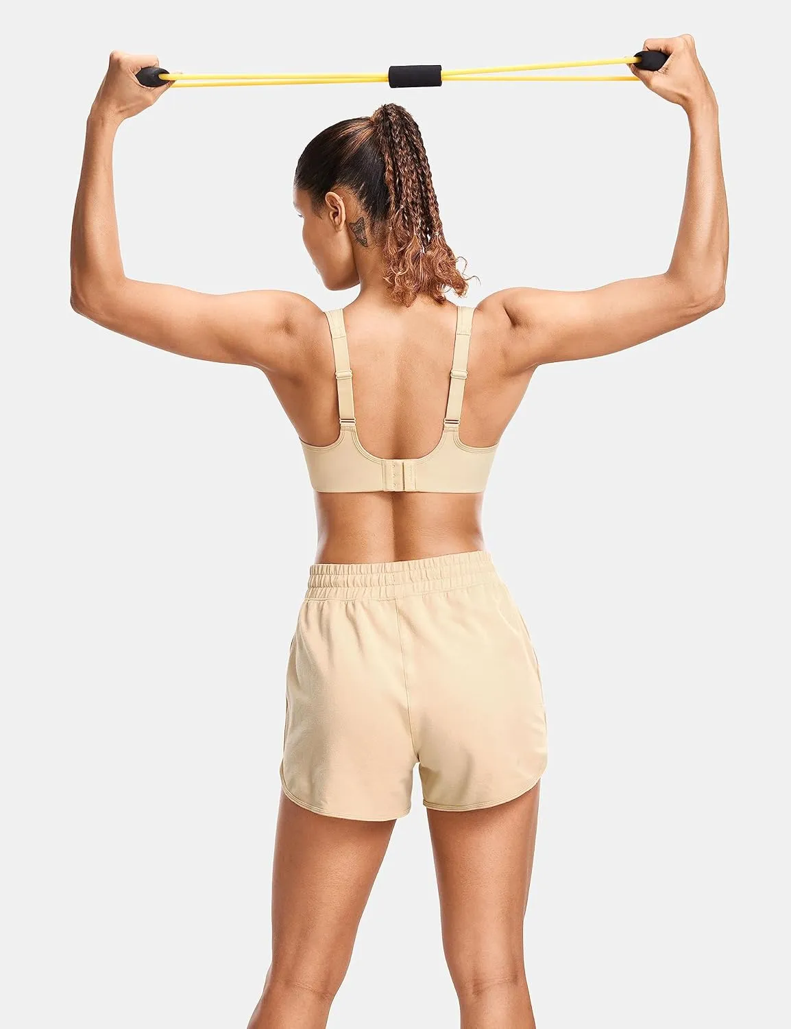 SYROKAN Sports Bras for Women High Support Underwire Padded Full Coverage Running Gym Workout