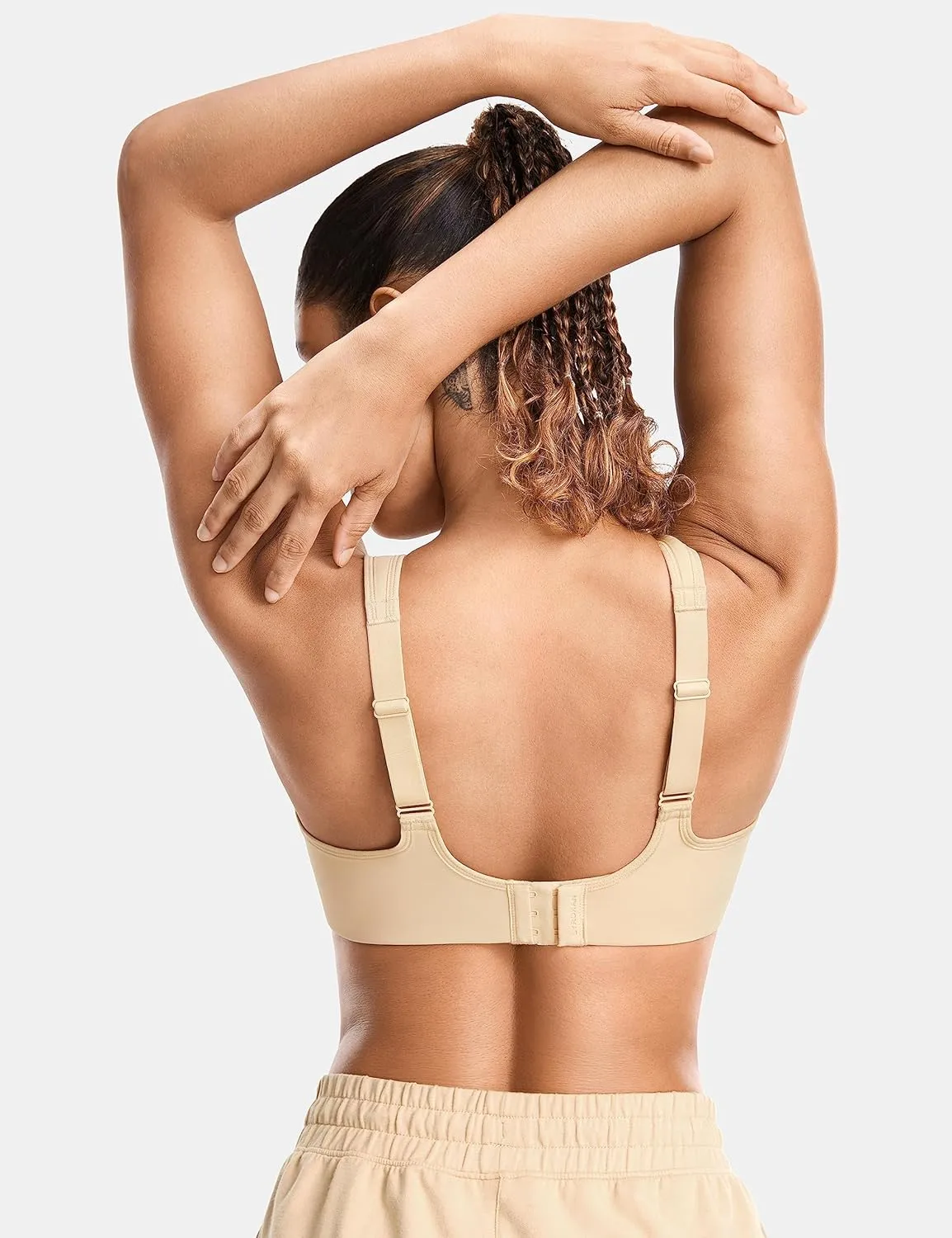 SYROKAN Sports Bras for Women High Support Underwire Padded Full Coverage Running Gym Workout