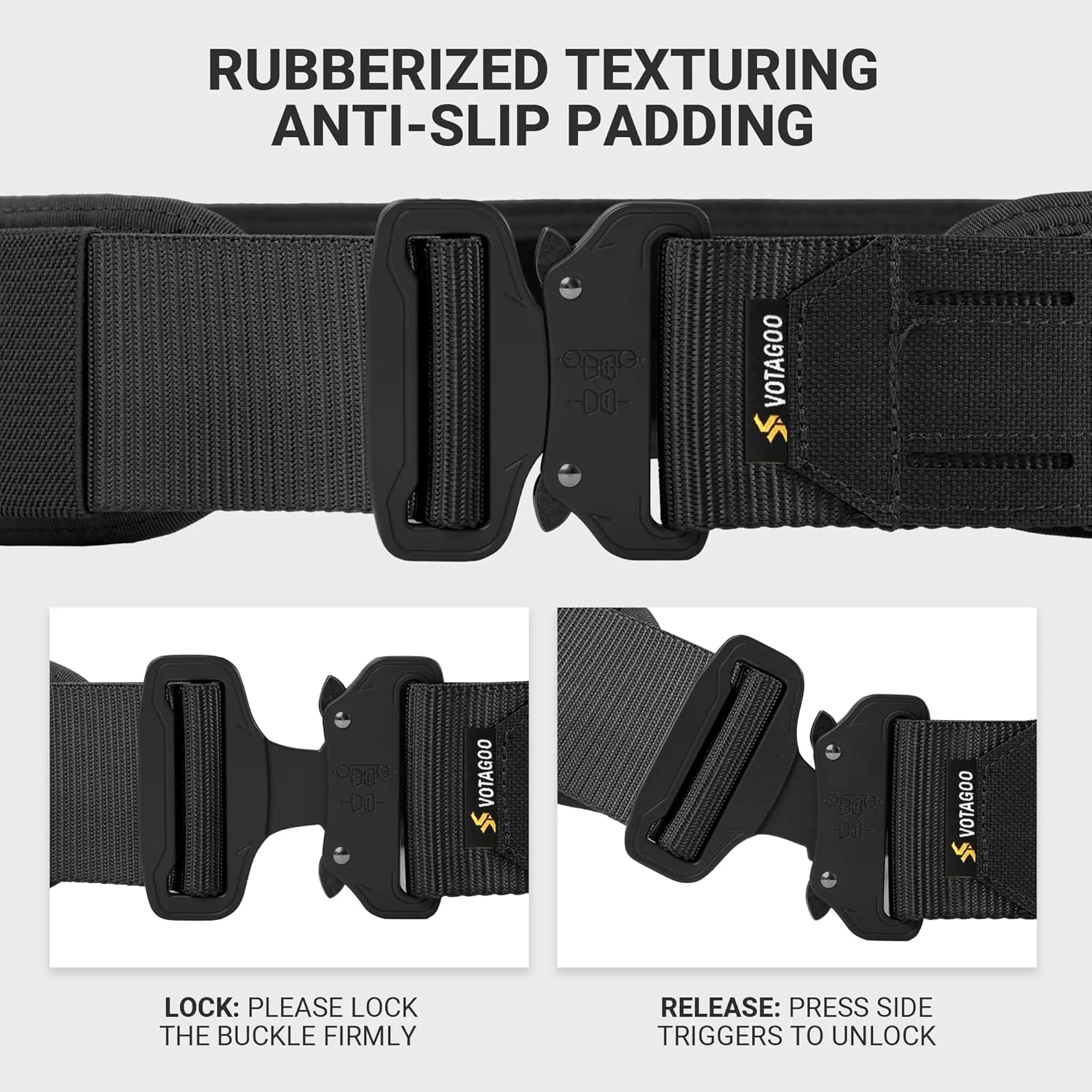 Tactical Battle Belt with Quick Release Buckle MOLLE System, Heavy Duty Gun Holster Belt