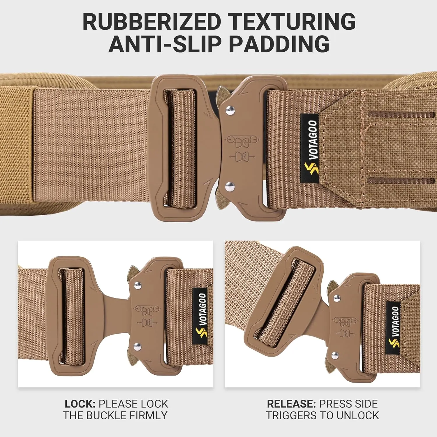 Tactical Battle Belt with Quick Release Buckle MOLLE System, Heavy Duty Gun Holster Belt