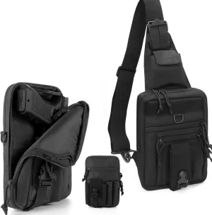 Tactical Chest Sling Pistol Bag - LarKoo Concealed Carry Handgun Pistol Pouch Multipurpose arry Gun Bag
