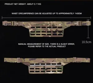 Tactical Fanny Sub Load Adapter Panel (Slap) 6 Slot MOLLE Wide Fanny Pack Admin Pouch Mounting Waist Belt Hunting Accessories
