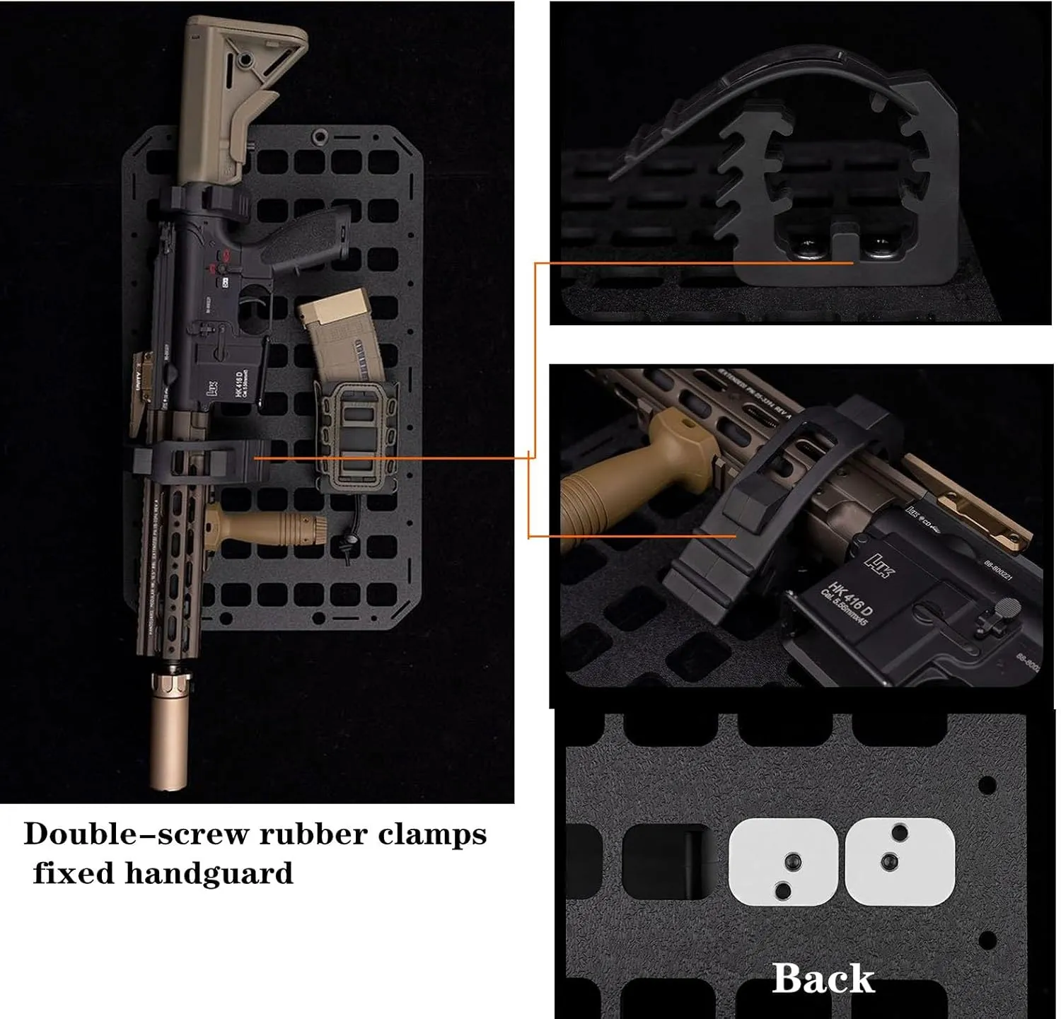 Tactical Molle Panel 8x12.5inch Portable Gear Organizer with Handle Insert Backpack Tactical Equipment Storage Pouches, Molle Panel Rack Mount Connection Fittings