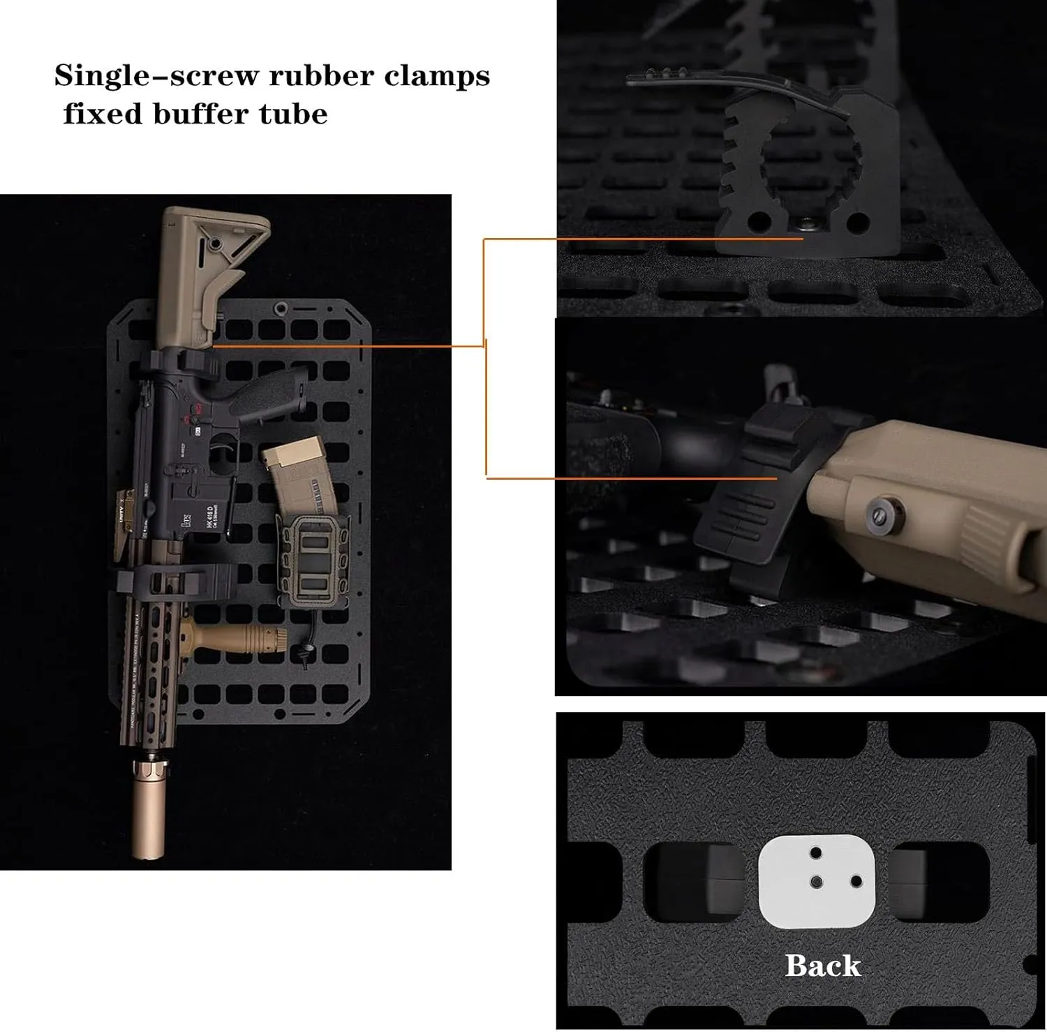 Tactical Molle Panel 8x12.5inch Portable Gear Organizer with Handle Insert Backpack Tactical Equipment Storage Pouches, Molle Panel Rack Mount Connection Fittings