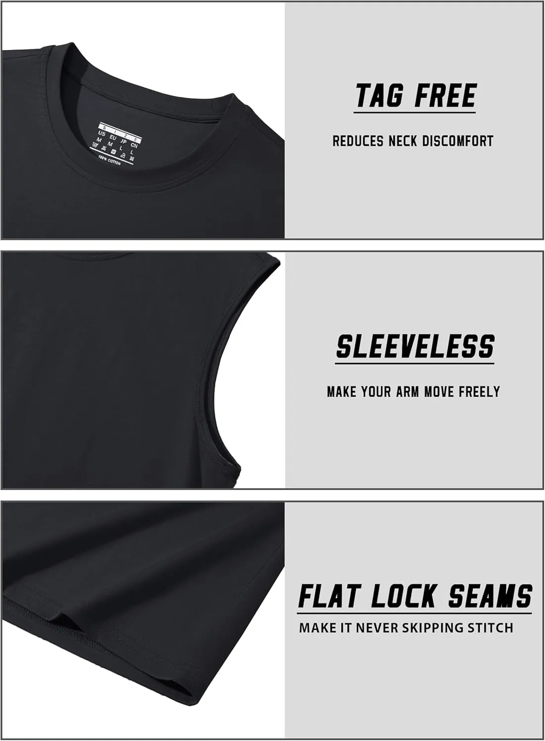 TACVASEN Tank Top for Men Moisture Wicking Cotton Sleeveless Shirts Muscle Gym Workout Causal Summer Tank Tops