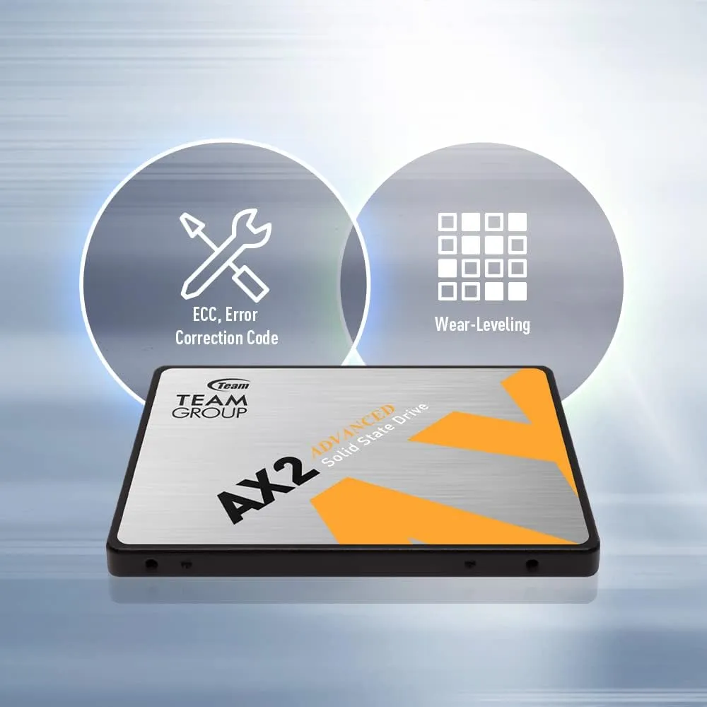 TEAMGROUP AX2 512GB 3D NAND TLC 2.5 Inch SATA III Internal Solid State Drive SSD (Read Speed up to 530 MB/s) Compatible with Laptop & PC Desktop T253A3512G0C101