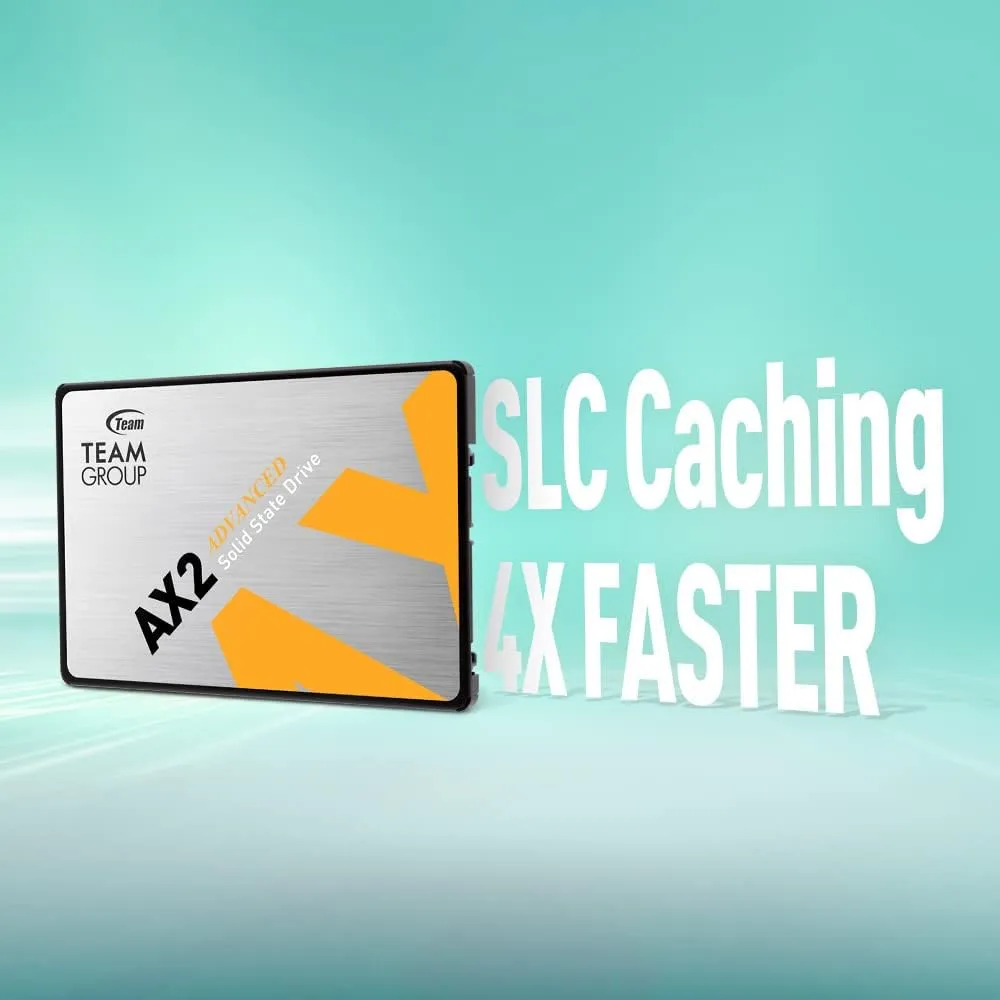 TEAMGROUP AX2 512GB 3D NAND TLC 2.5 Inch SATA III Internal Solid State Drive SSD (Read Speed up to 530 MB/s) Compatible with Laptop & PC Desktop T253A3512G0C101