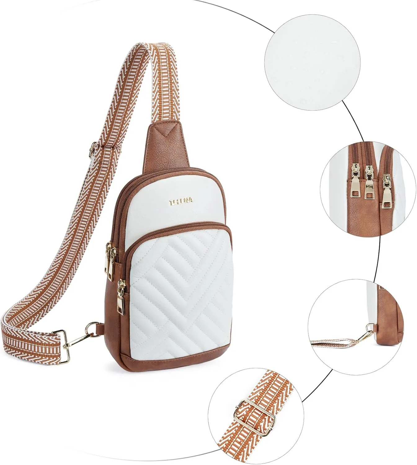 Telena Large Sling Bag Crossbody Bags for Women Fanny Packs Cross Body with Adjustable Strap
