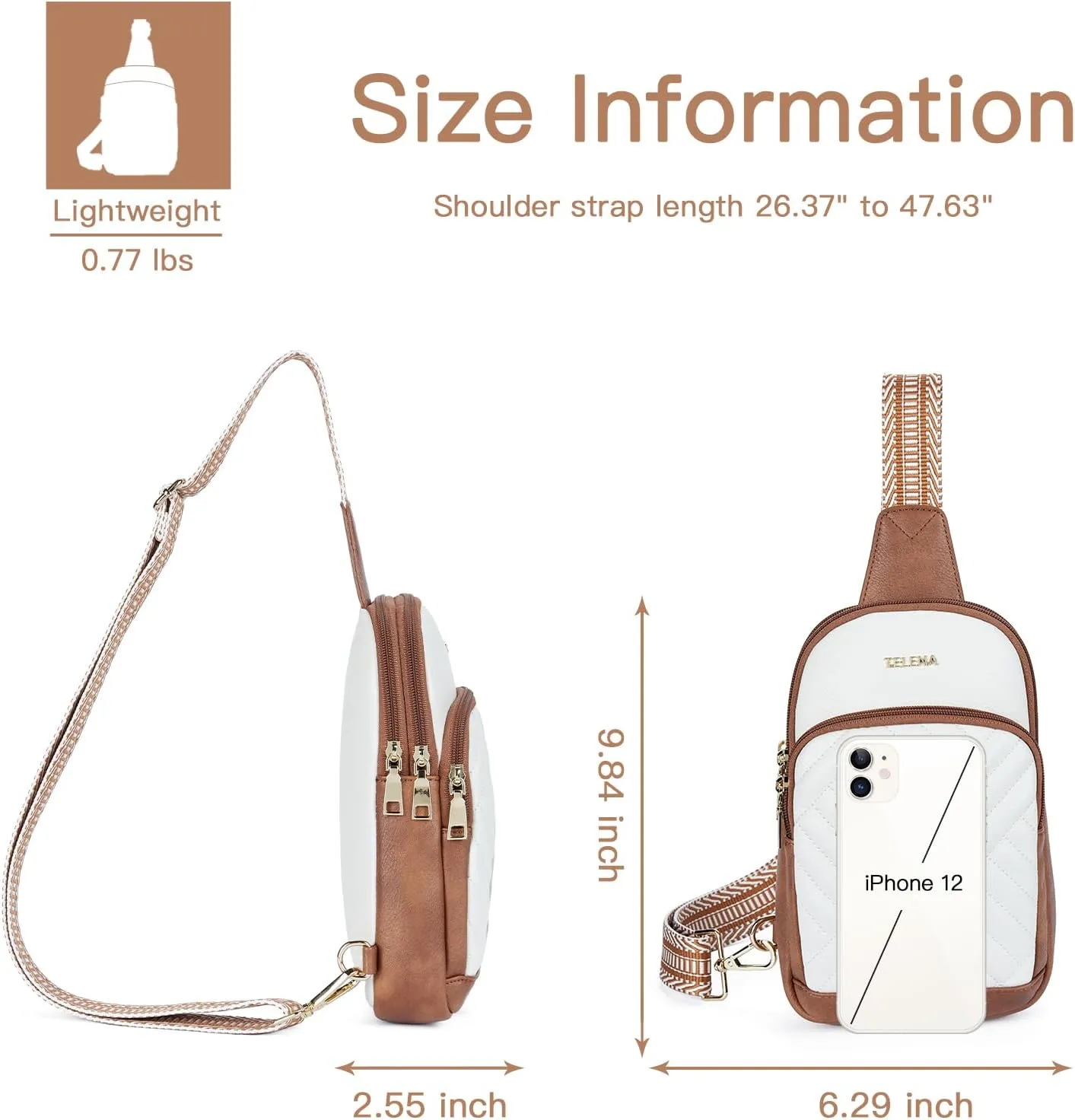 Telena Large Sling Bag Crossbody Bags for Women Fanny Packs Cross Body with Adjustable Strap