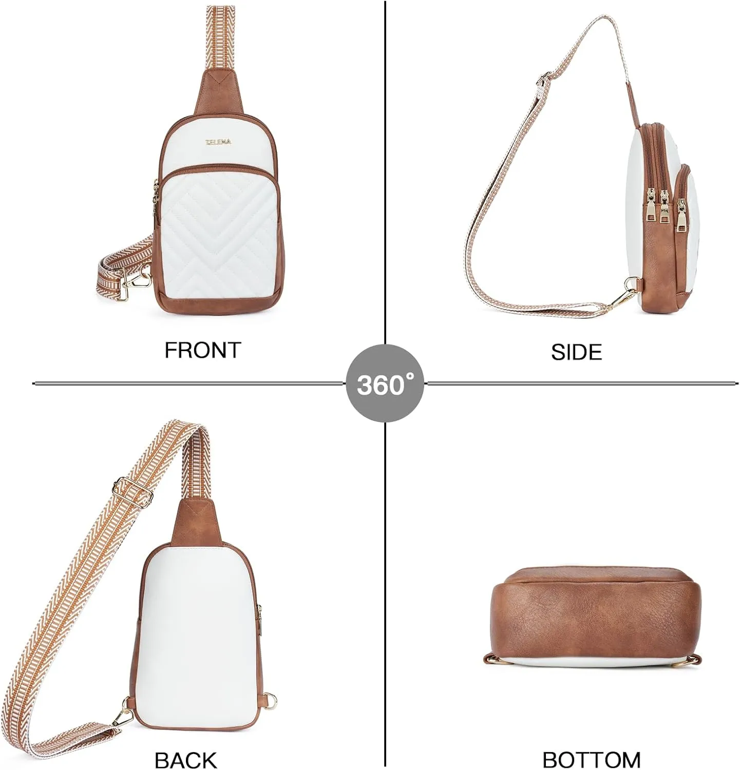 Telena Large Sling Bag Crossbody Bags for Women Fanny Packs Cross Body with Adjustable Strap