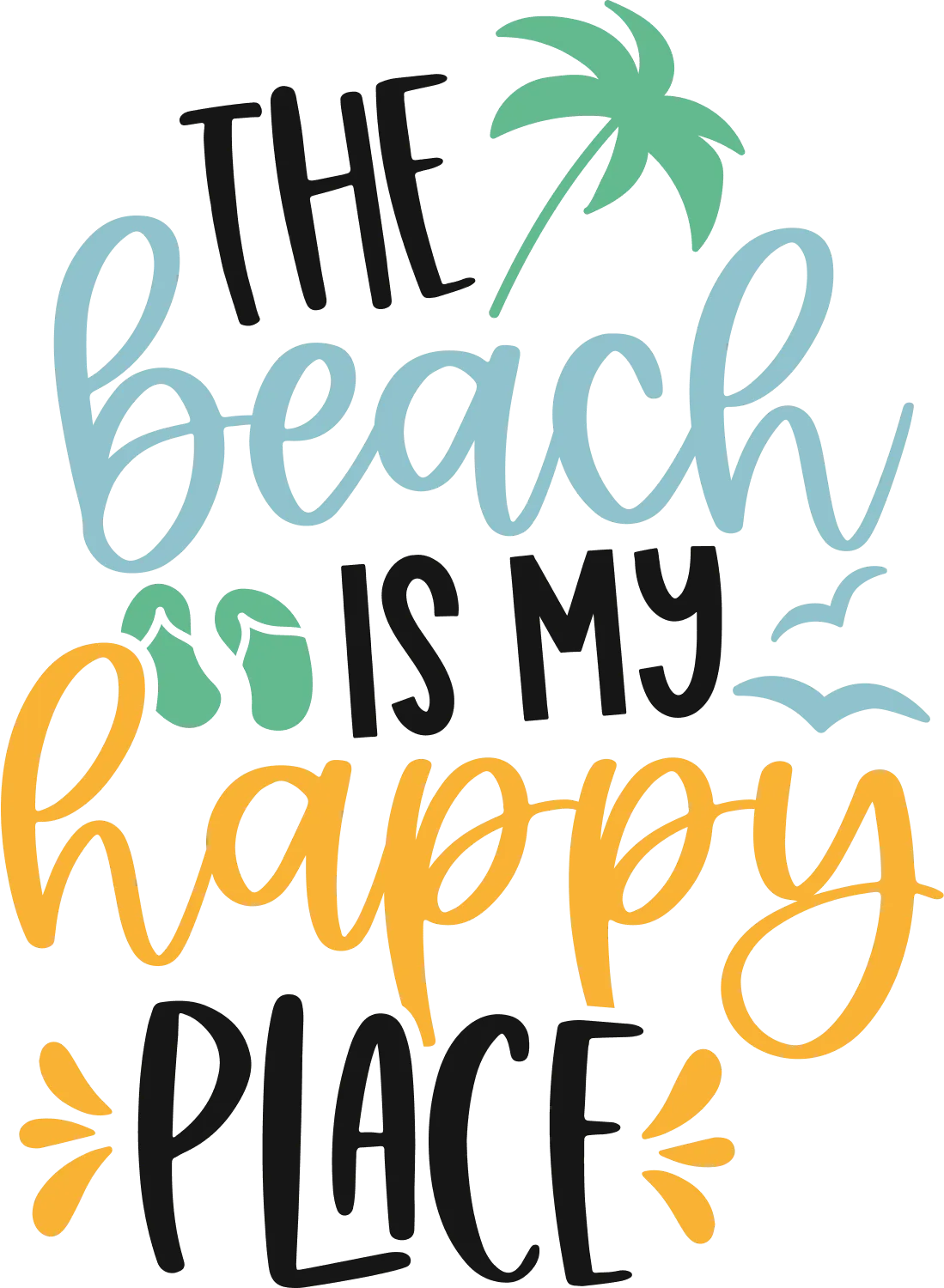 The Beach Is My Happy Place DTF (direct-to-film) Transfer