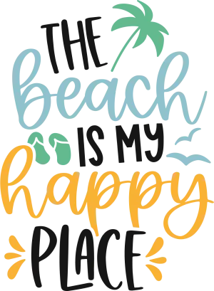 The Beach Is My Happy Place DTF (direct-to-film) Transfer