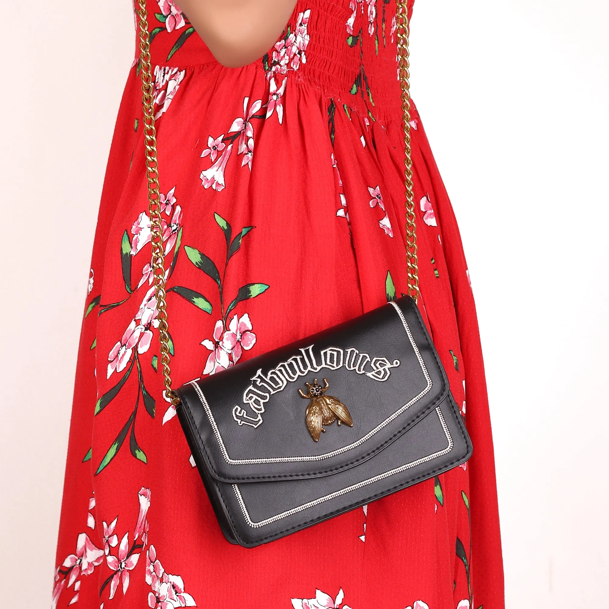 The Fabulous Queen Bee Black Sling Bag