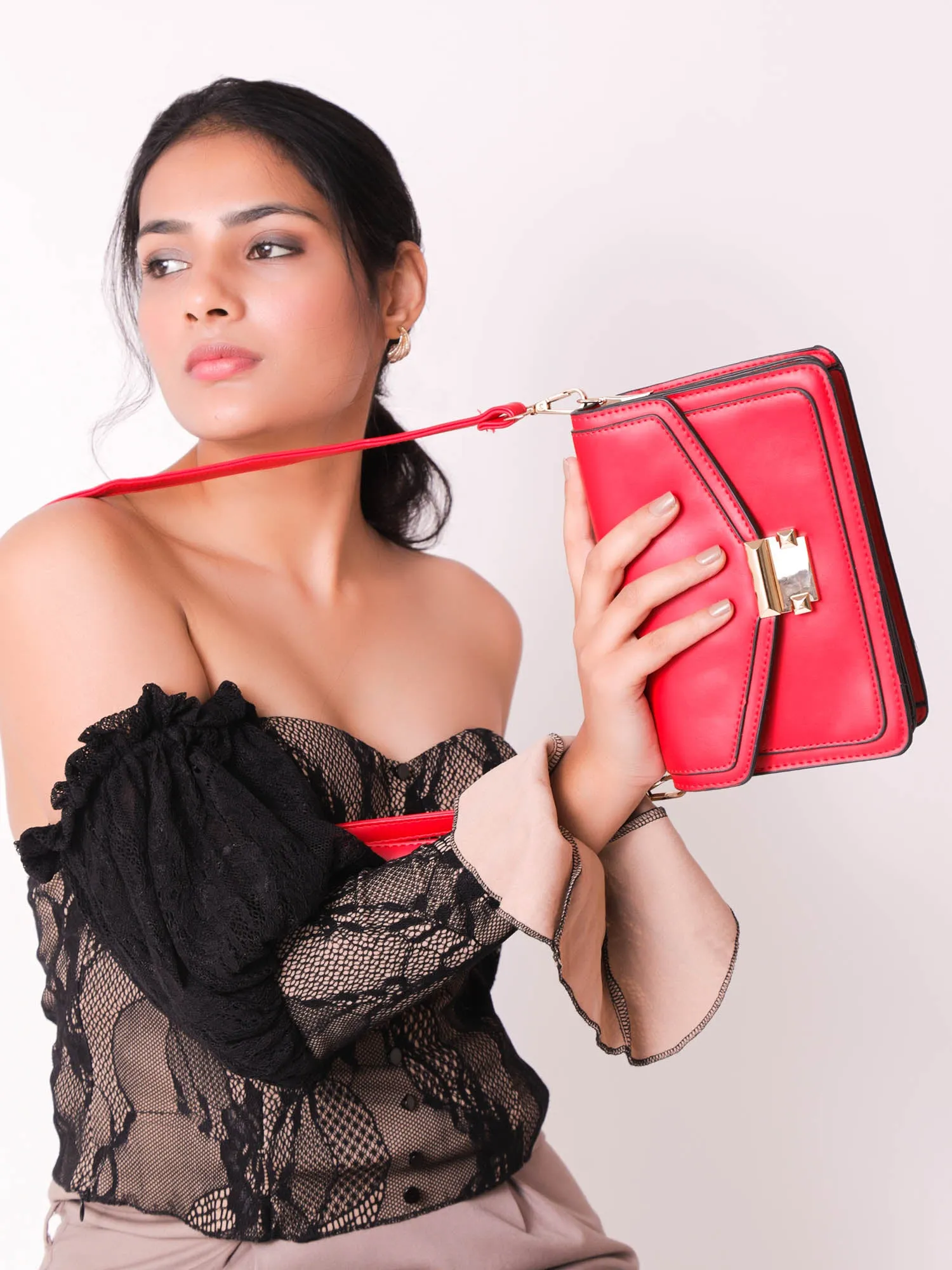 The Sassy Envelope Red Sling Bag