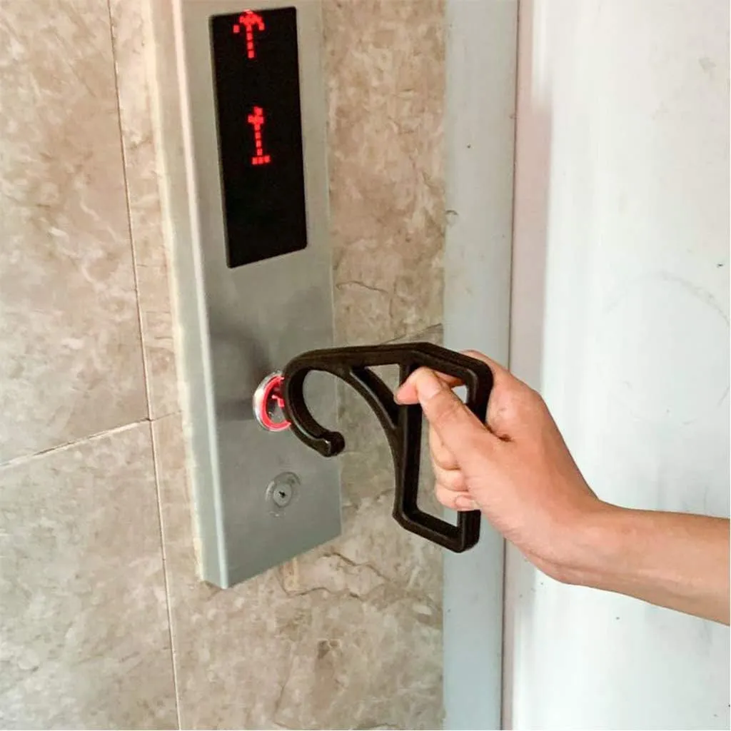 Three-in-one contactless Push Bag Hook/Elevator Button/Subway handrail 10 Pieces/Set Multifunctional Non-Contact handrail Portable Grocery Bag H
