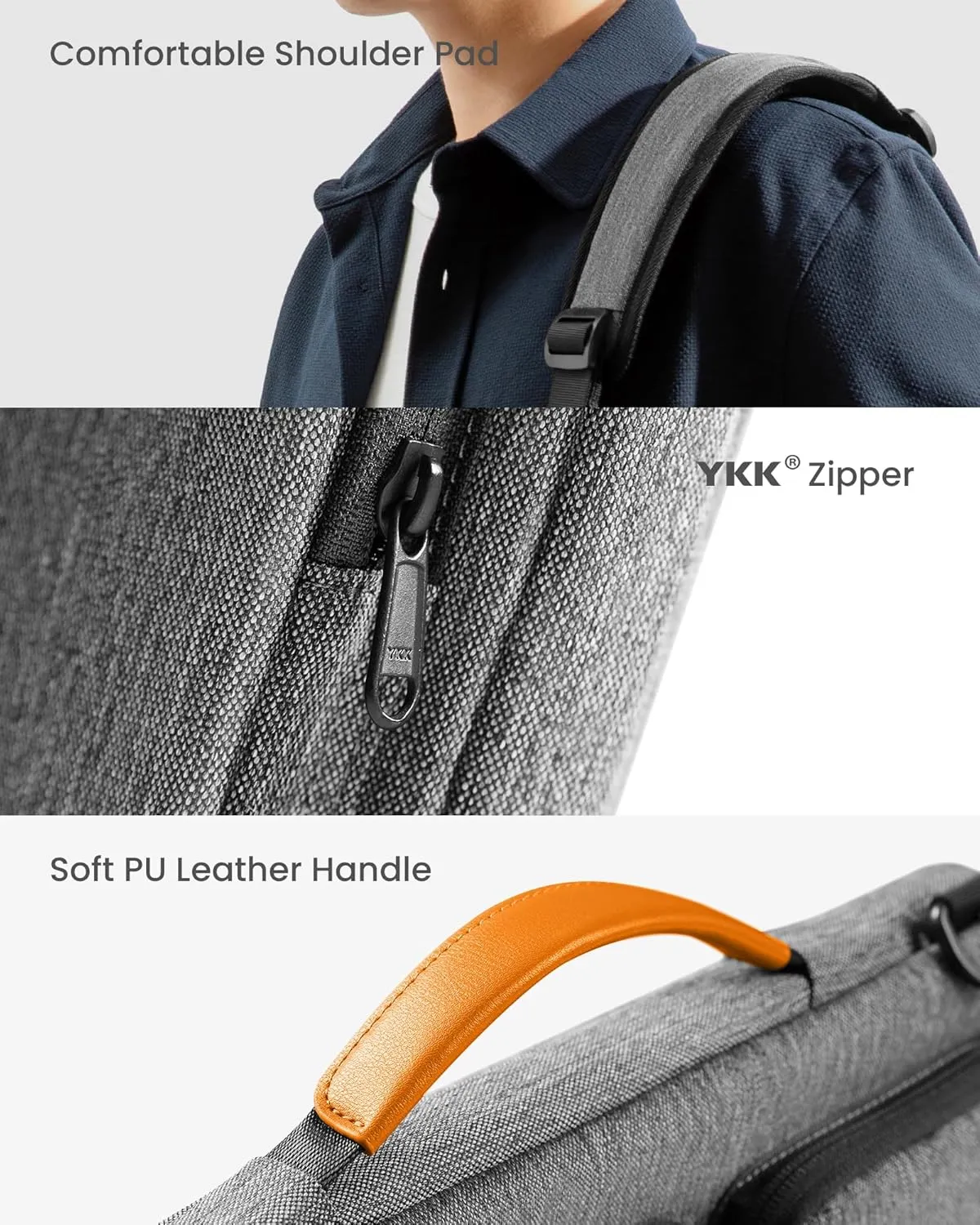 tomtoc 360 Protective Laptop Shoulder Bag for 15 Inch New MacBook Air M4/A3241 M3/A3114 M2/A2941 2025-2023, 15 Inch Microsoft Surface Laptop 6/5, Water-Resistant Accessory Case for MacBook Pro
