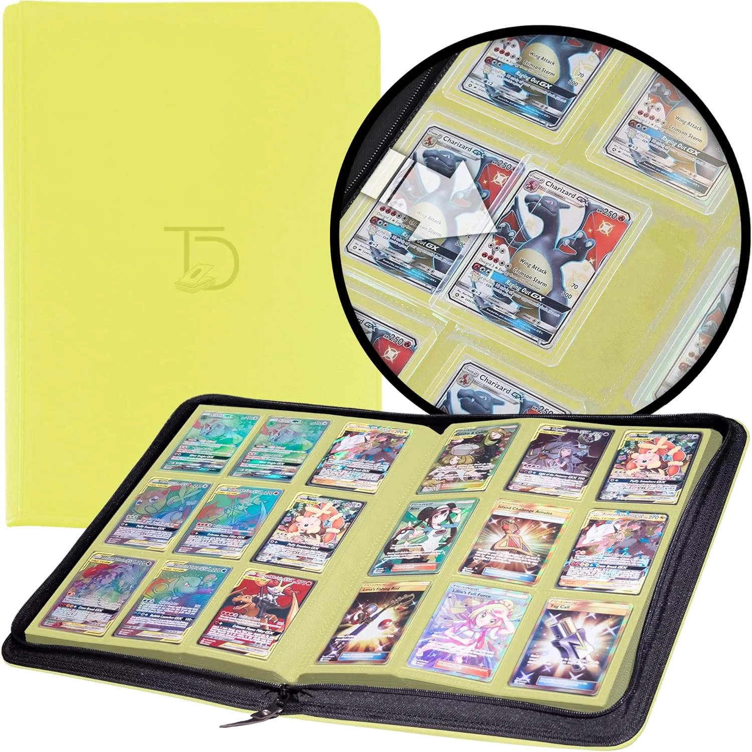 TopDeck TopLoader Binder | Holds 200  Toploaders Hard Cases | 9 Pocket Trading Cards Album | Long Term Storage Binder | Side Load Sleeves | Pokemon/MTG/Yugioh/TCG Folder | Trading & Sports Holder