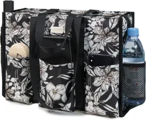 TOPDesign Utility Water Resistant Tote Bag with 13 Pockets, Top Zipper Closure & Thick Bottom Support, for Working Women