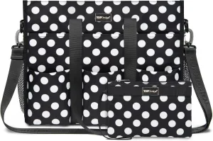 TOPDesign Utility Water Resistant Tote Bag with 22 Pockets, Top Zipper Closure & Thick Bottom Support, for Working Women