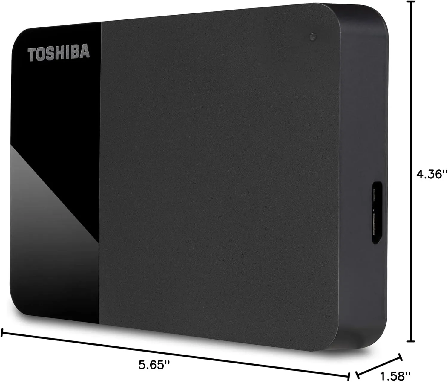Toshiba 4TB Canvio Ready – 2.5 inch Portable External Hard Drive with SuperSpeed USB 3.2 Gen 1, Compatible with Microsoft Windows 7, 8 and 10, Black (HDTP340EK3CA)