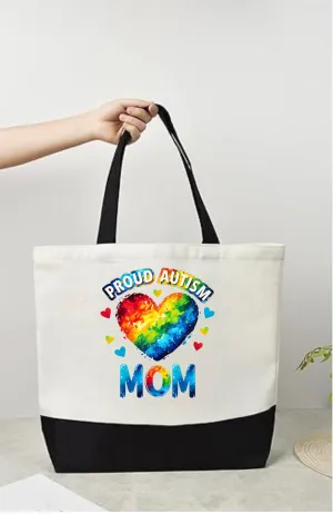 Tote Bag-Cause-Proud Autism Mom Heart