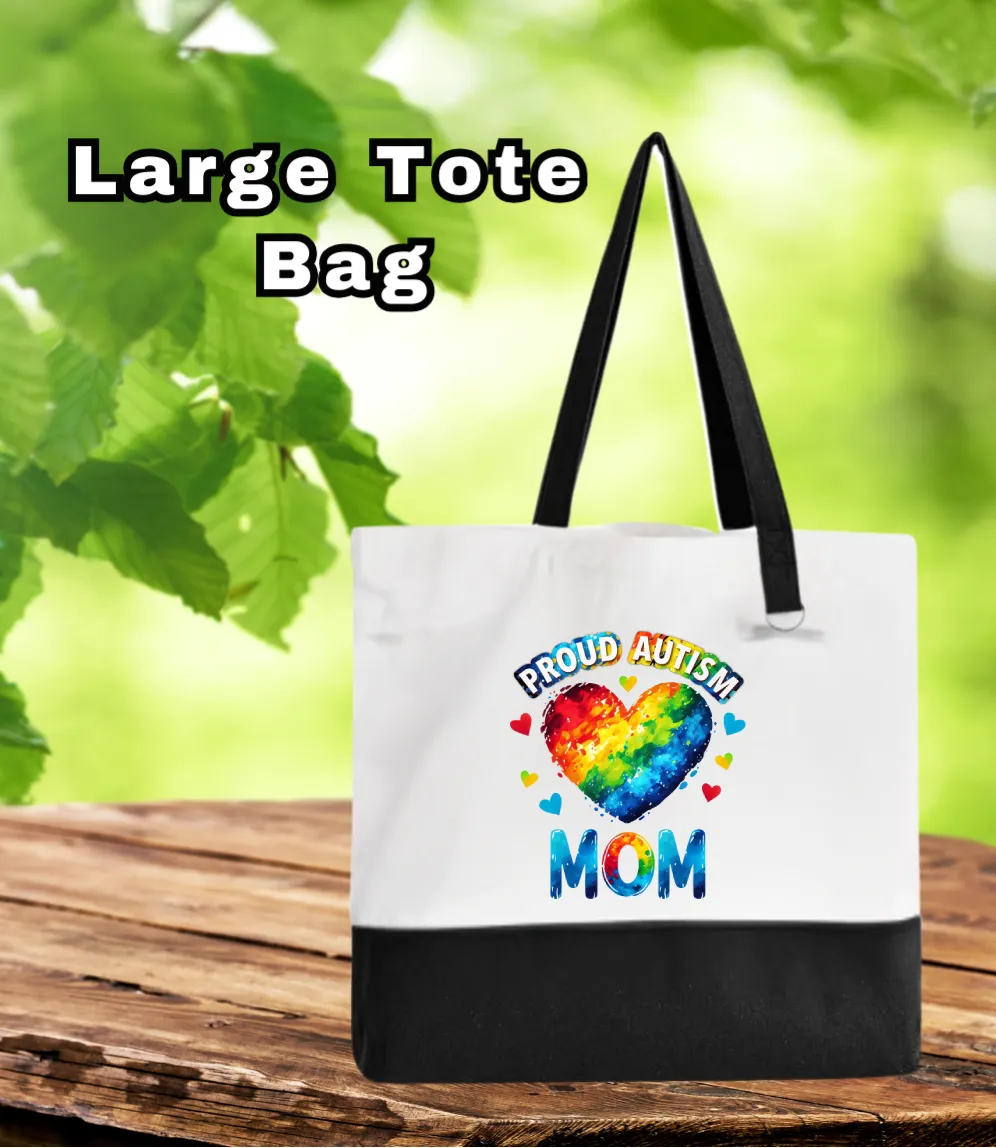 Tote Bag-Cause-Proud Autism Mom Heart