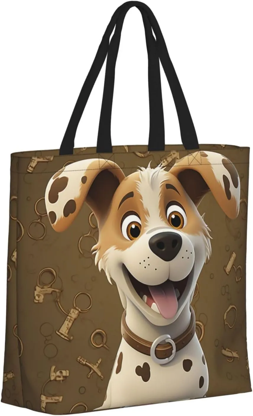Tote Bag for Women Cartoon Pears Shoulder Bag with Zipper Handbag Large Capacity Reusable Grocery Bag