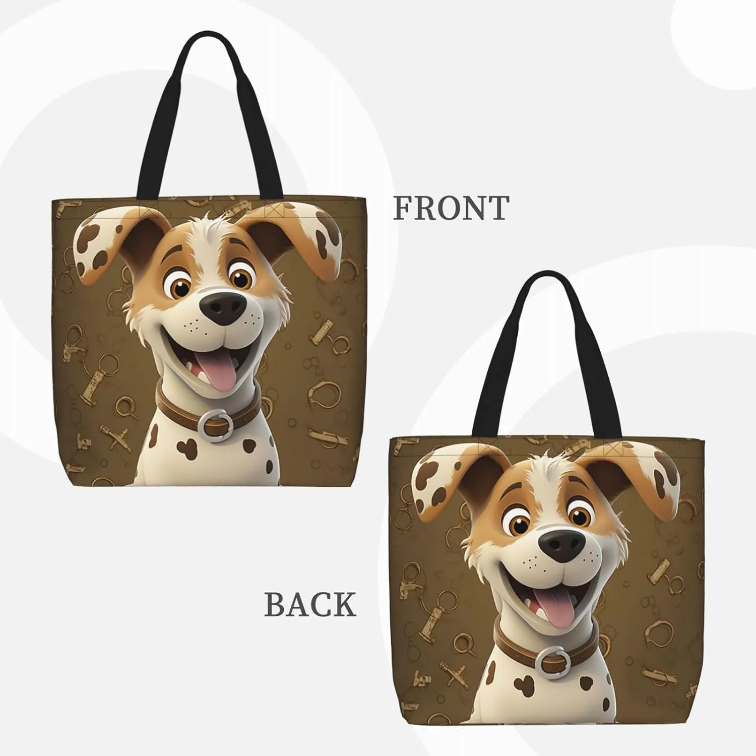 Tote Bag for Women Cartoon Pears Shoulder Bag with Zipper Handbag Large Capacity Reusable Grocery Bag