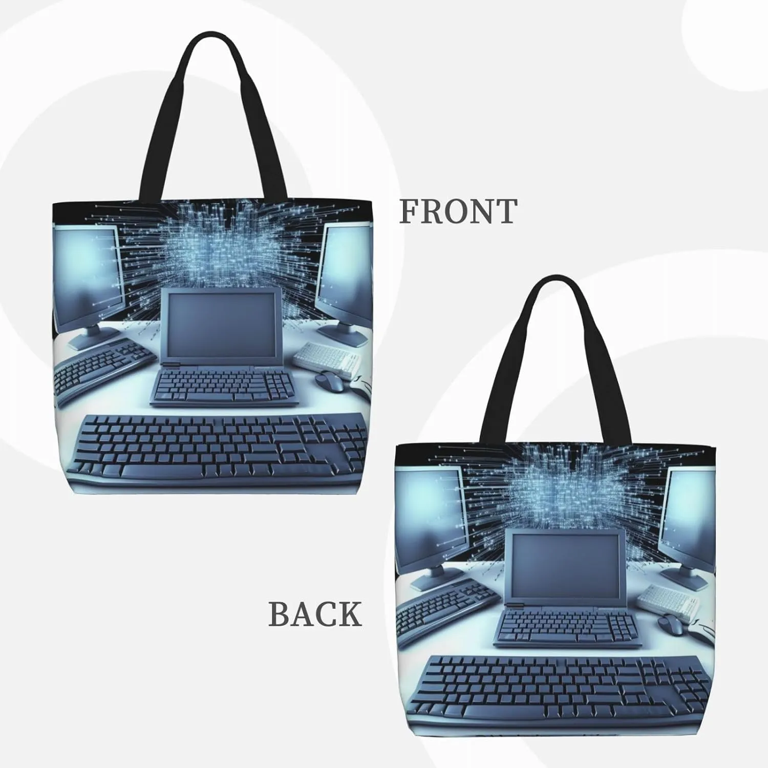 Tote Bag for Women Cute french bulldog Shoulder Bag with Zipper Handbag Large Capacity Reusable Grocery Bag