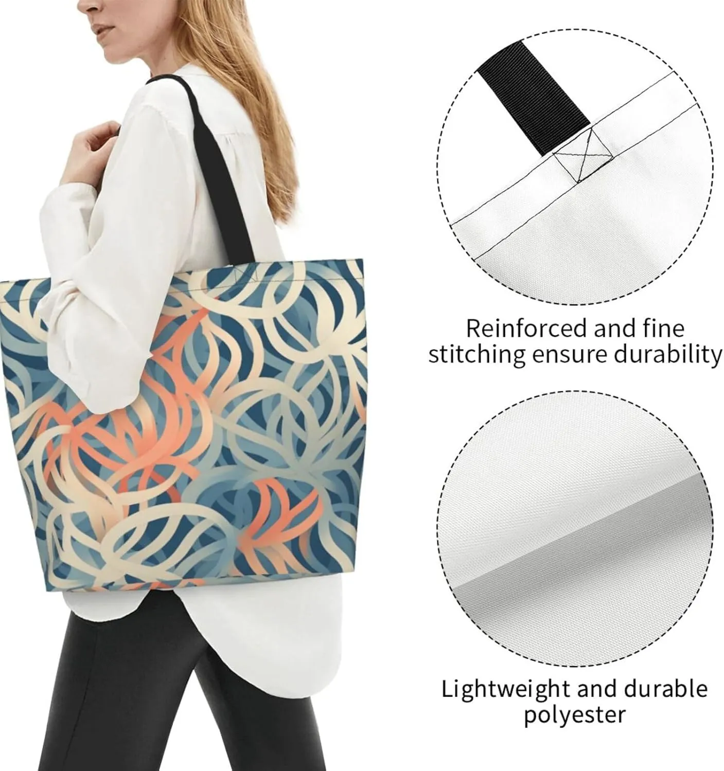 Tote Bag for Women Grocery Bag Reusable Shopping Bag Country lifestyle Handbag Foldable Shoulder Bag