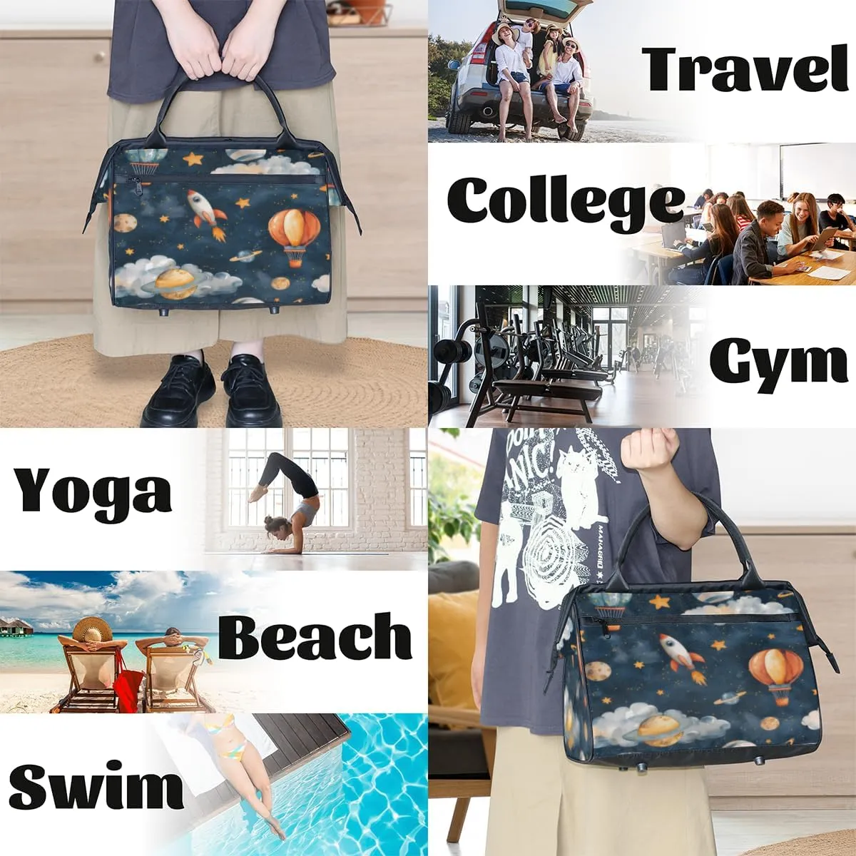 Tote Bag for Women, Lightweight Tote Bag with Zipper, Large Shoulder Bag Handbag for Travel, Work