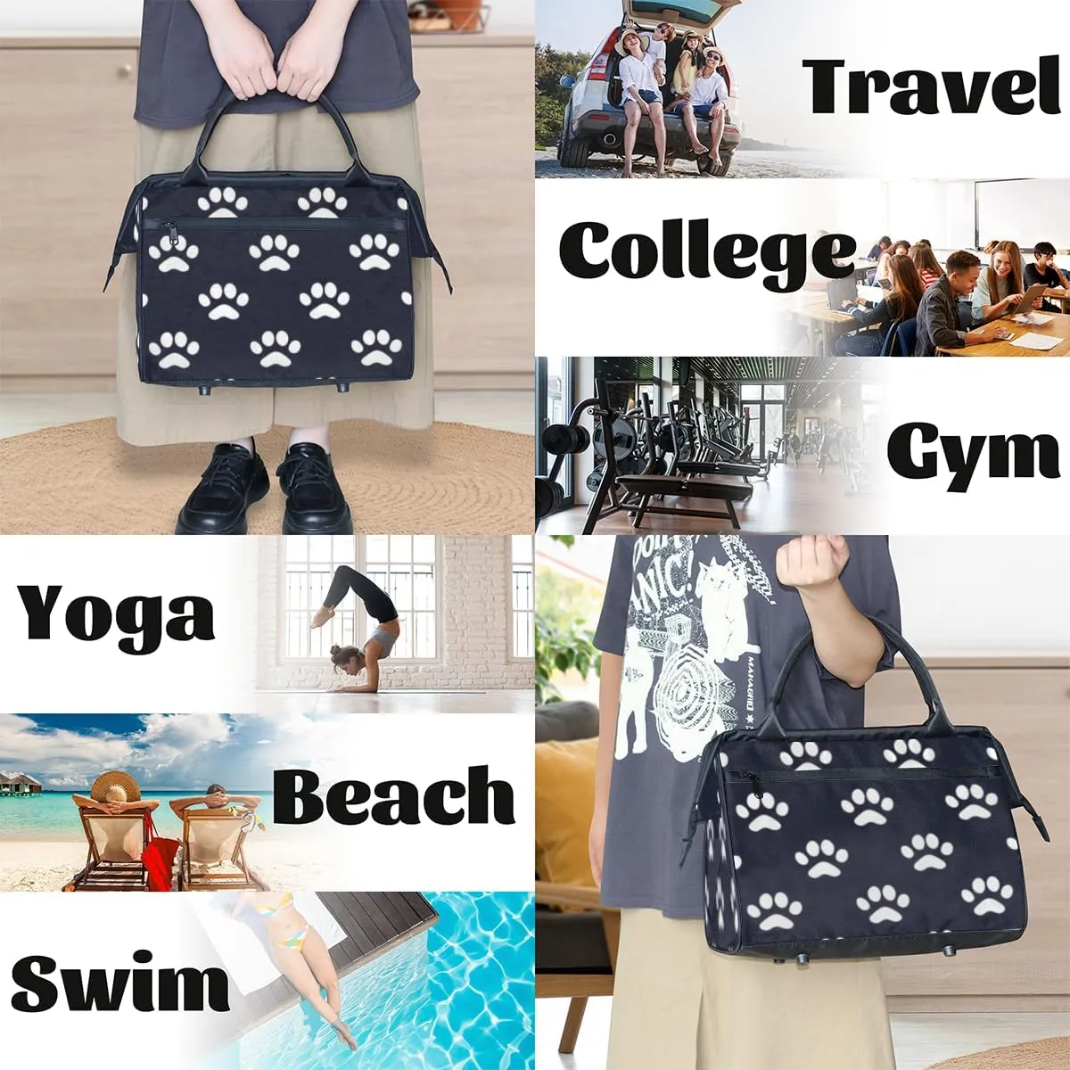 Tote Bag for Women, Lightweight Tote Bag with Zipper, Large Shoulder Bag Handbag for Travel, Work