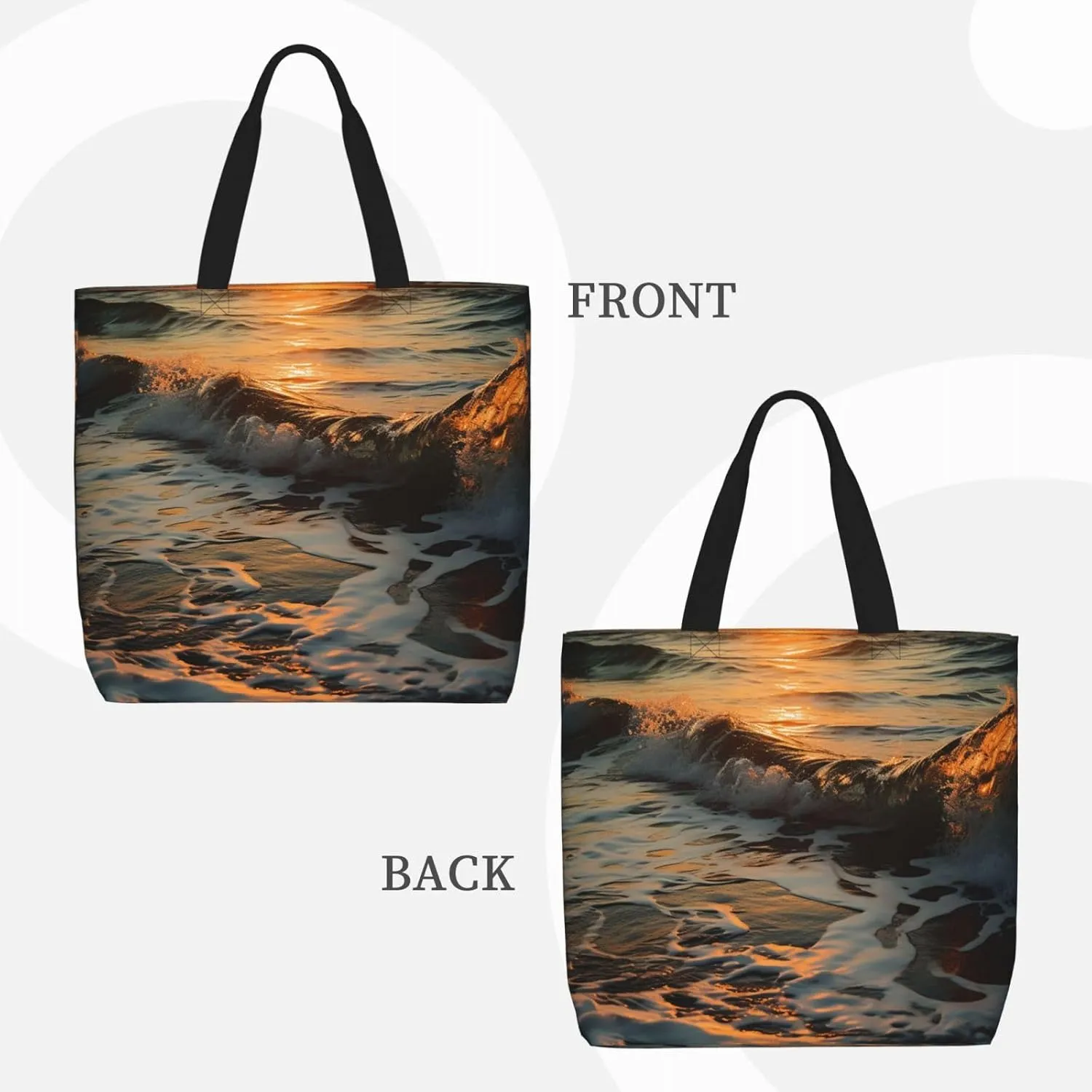 Tote Bag for Women Man On Boat In Lake Shoulder Bag with Zipper Handbag Large Capacity Reusable Grocery Bag
