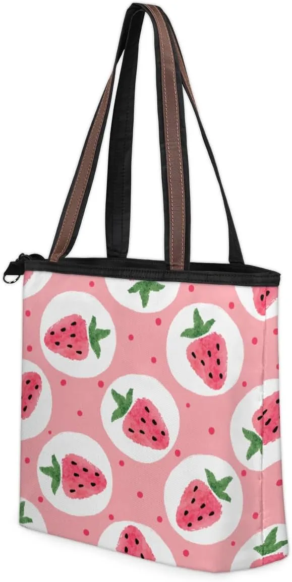Tote Bag for Women with Zipper Large Capacity Top Handle Casual Shoulder Bag Handbag Reusable Shopping