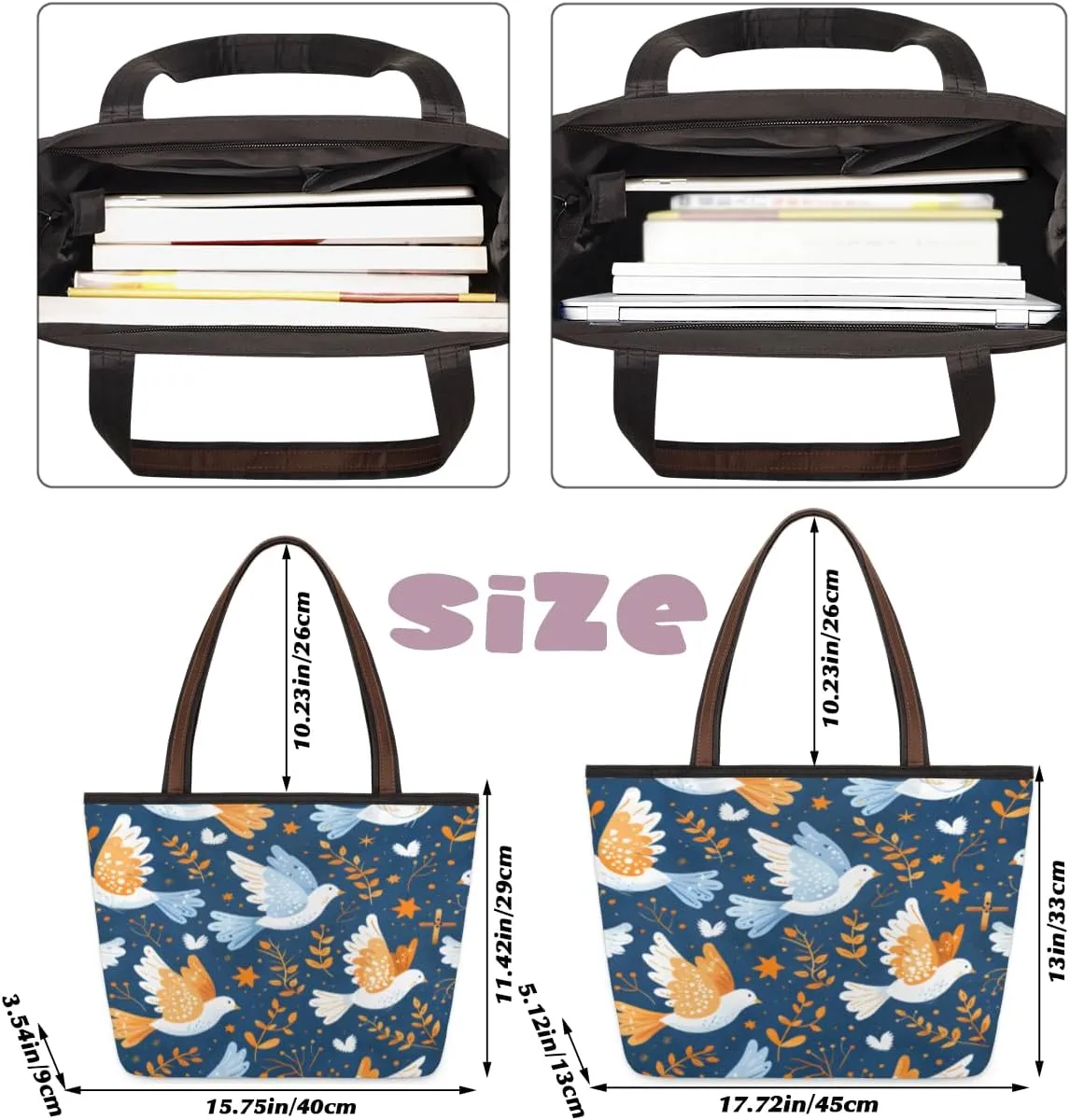 Tote Bag for Women with Zipper Large Capacity Top Handle Casual Shoulder Bag Handbag Reusable Shopping