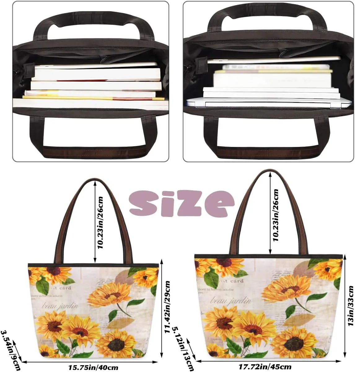 Tote Bag for Women with Zipper Large Capacity Top Handle Casual Shoulder Bag Handbag Reusable Shopping