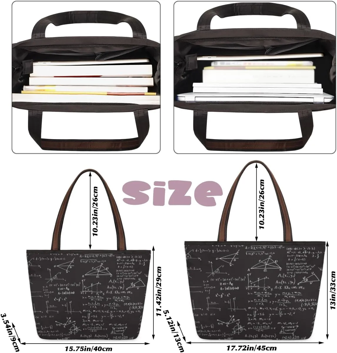 Tote Bag for Women with Zipper Large Capacity Top Handle Casual Shoulder Bag Handbag Reusable Shopping