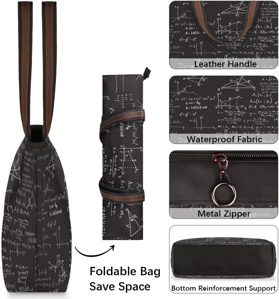 Tote Bag for Women with Zipper Large Capacity Top Handle Casual Shoulder Bag Handbag Reusable Shopping