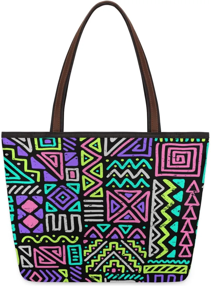 Tote Bag for Women with Zipper Large Capacity Top Handle Casual Shoulder Bag Handbag Reusable Shopping