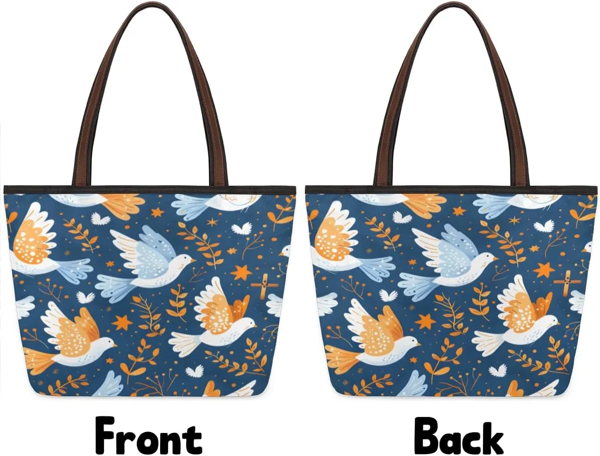 Tote Bag for Women with Zipper Large Capacity Top Handle Casual Shoulder Bag Handbag Reusable Shopping