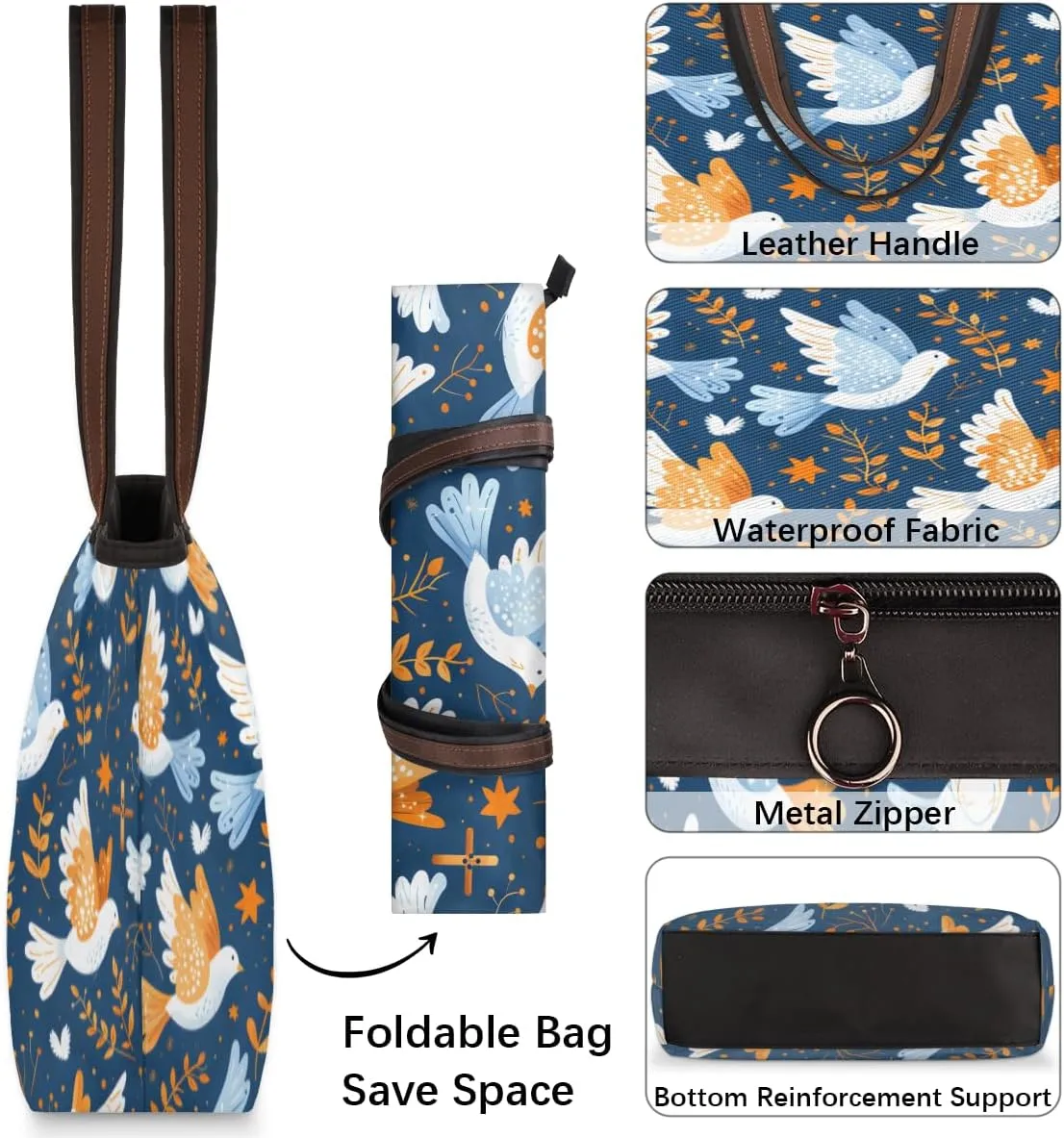 Tote Bag for Women with Zipper Large Capacity Top Handle Casual Shoulder Bag Handbag Reusable Shopping