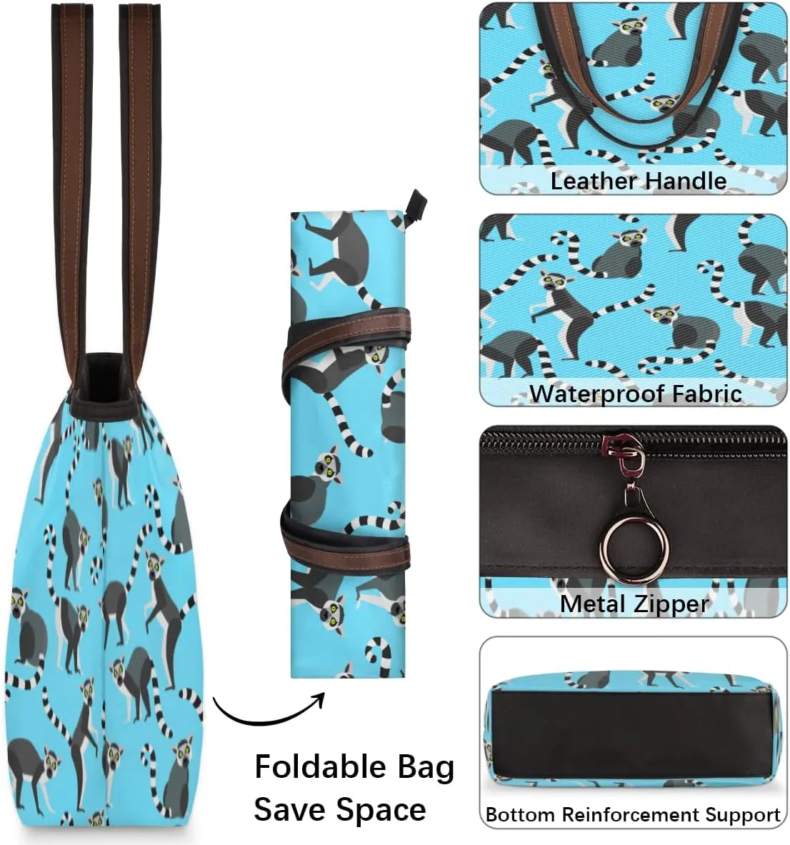 Tote Bag for Women with Zipper Large Capacity Top Handle Casual Shoulder Bag Handbag Reusable Shopping