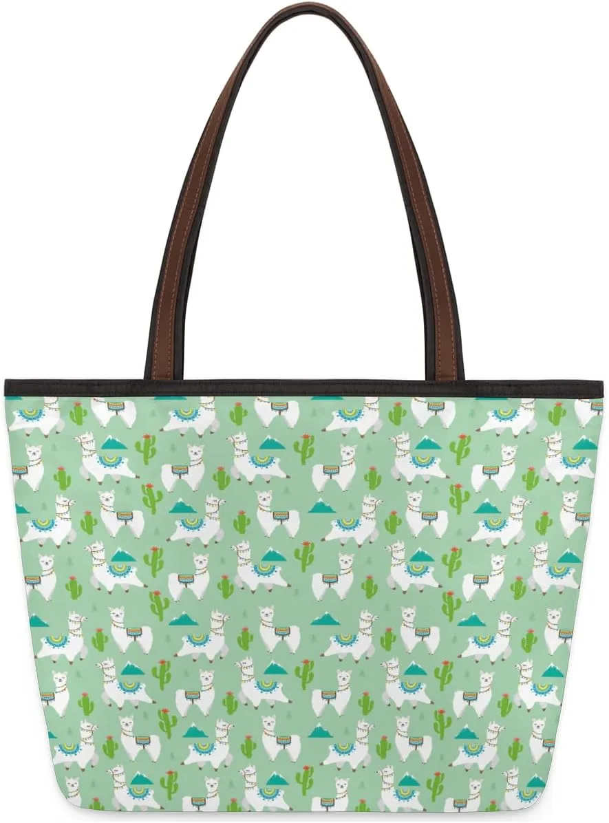 Tote Bag for Women with Zipper Large Capacity Top Handle Casual Shoulder Bag Handbag Reusable Shopping