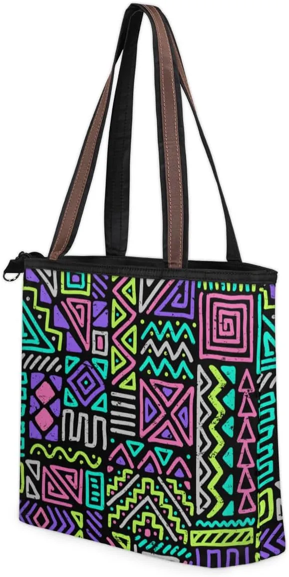 Tote Bag for Women with Zipper Large Capacity Top Handle Casual Shoulder Bag Handbag Reusable Shopping