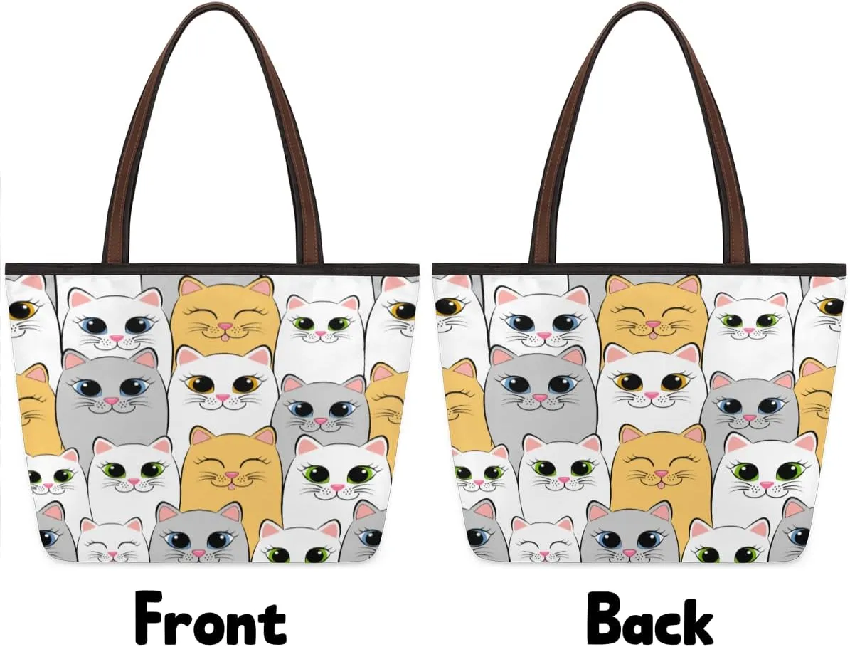 Tote Bag for Women with Zipper Large Capacity Top Handle Casual Shoulder Bag Handbag Reusable Shopping