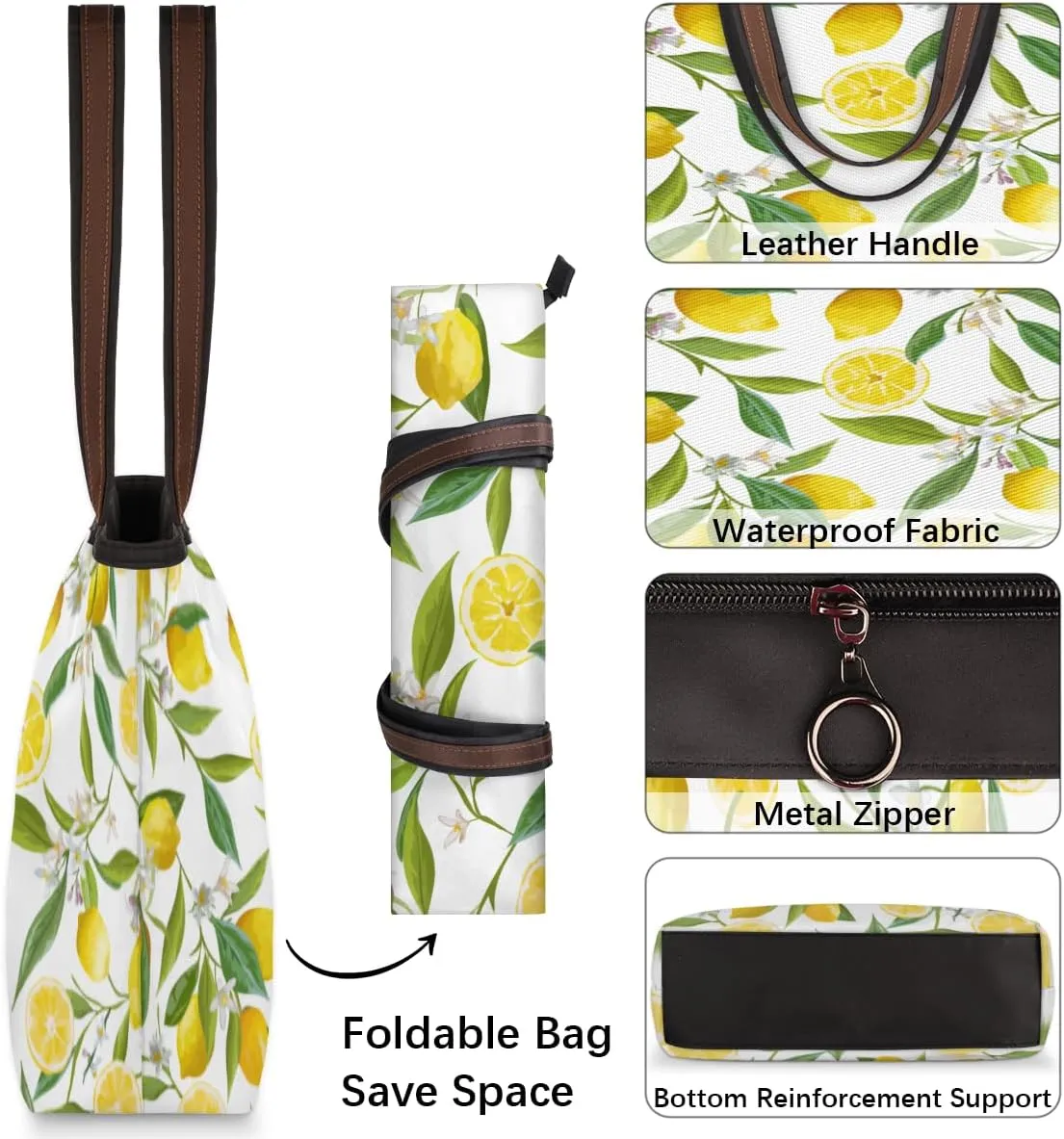 Tote Bag for Women with Zipper Large Capacity Top Handle Casual Shoulder Bag Handbag Reusable Shopping