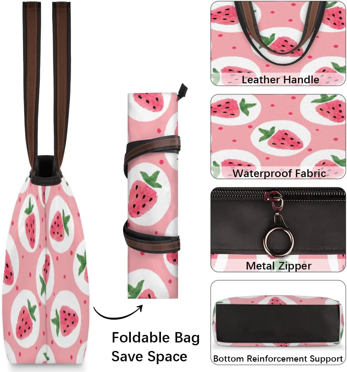 Tote Bag for Women with Zipper Large Capacity Top Handle Casual Shoulder Bag Handbag Reusable Shopping