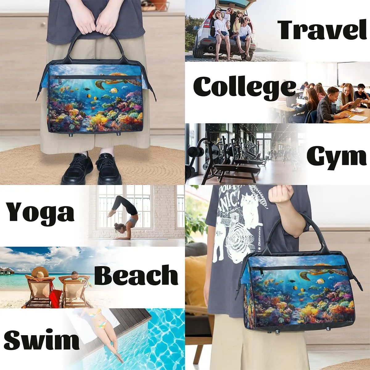Tote Bag for Women with Zipper, Large Shoulder Bag Handbag for Travel Sports Work